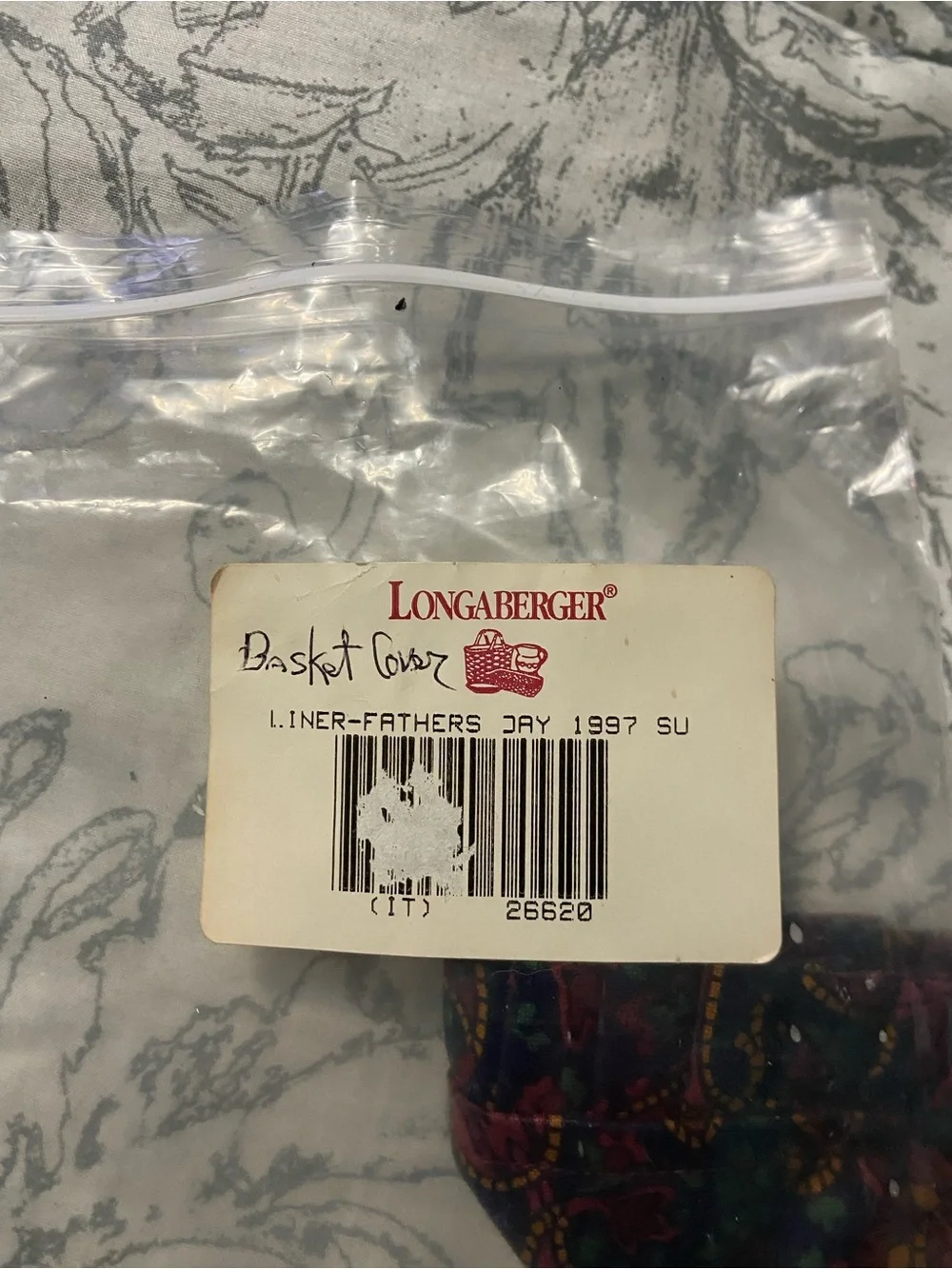 Longaberger Father's Day 1997 Paper Basket Liner-Paisley print-NEW In bag